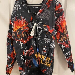 REASON “Move In Silence” Graphic Anorak Jacket – Size M – NWT